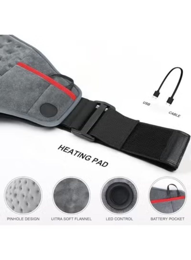 حزام تدفئة كهربائي للرقبة والكتفين بمنفذ USB - وسادة تدفئة محمولة بـ 3 مستويات حرارة وقماش ناعم - مثالي للسفر والتخييم متوافق مع الباور بانك - Image 2